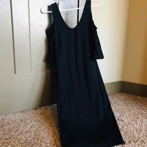 Peek a boo mid length black dress